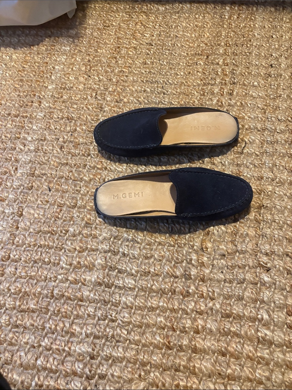 M. Gemi Black Suede Loafer Mules